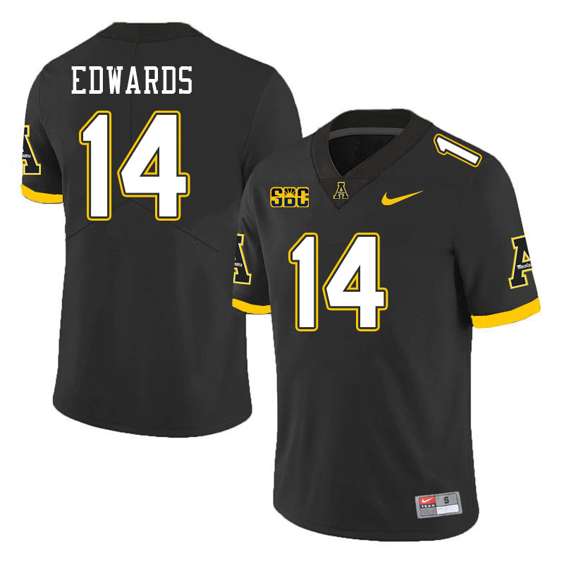 Appalachian State Mountaineers #14 Armanti Edwards College Football Jerseys-Black